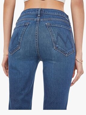 MOTHER High-Rise Classic Blue Straight Jeans